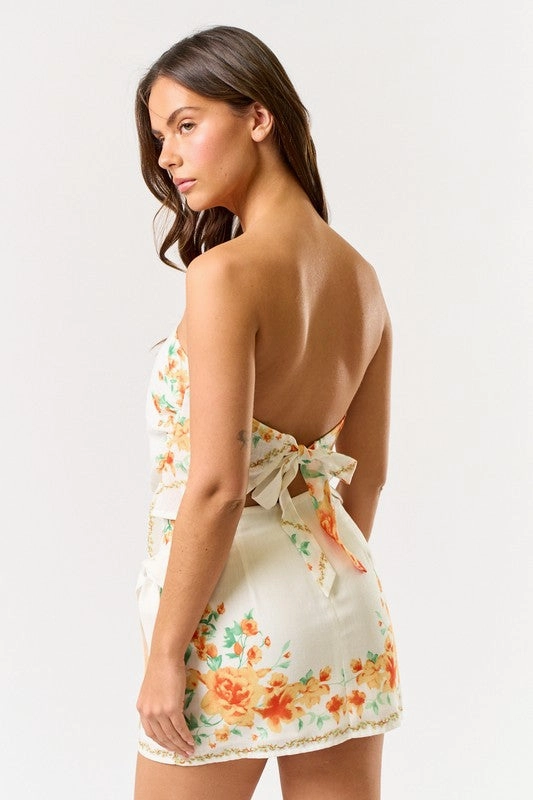 Sunlit Oasis Floral Scarf Top