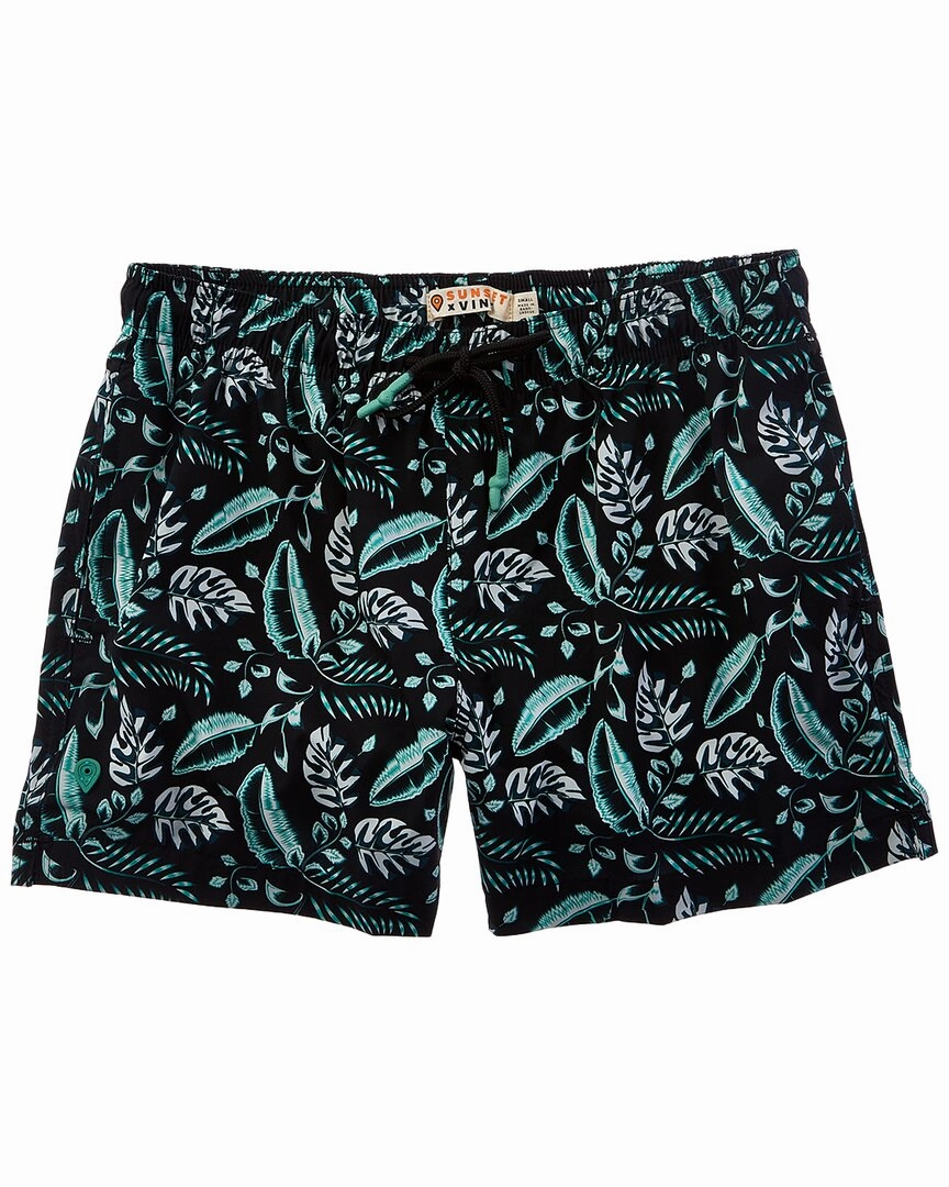 Sunset and Vine Microfiber Woven Printed Swim Trunk