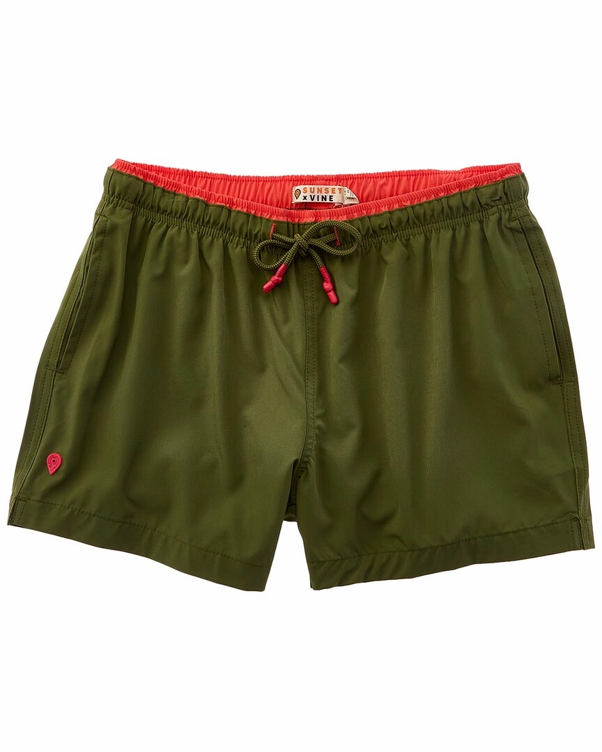Sunset and Vine Microfiber Woven Solid Swim Trunk