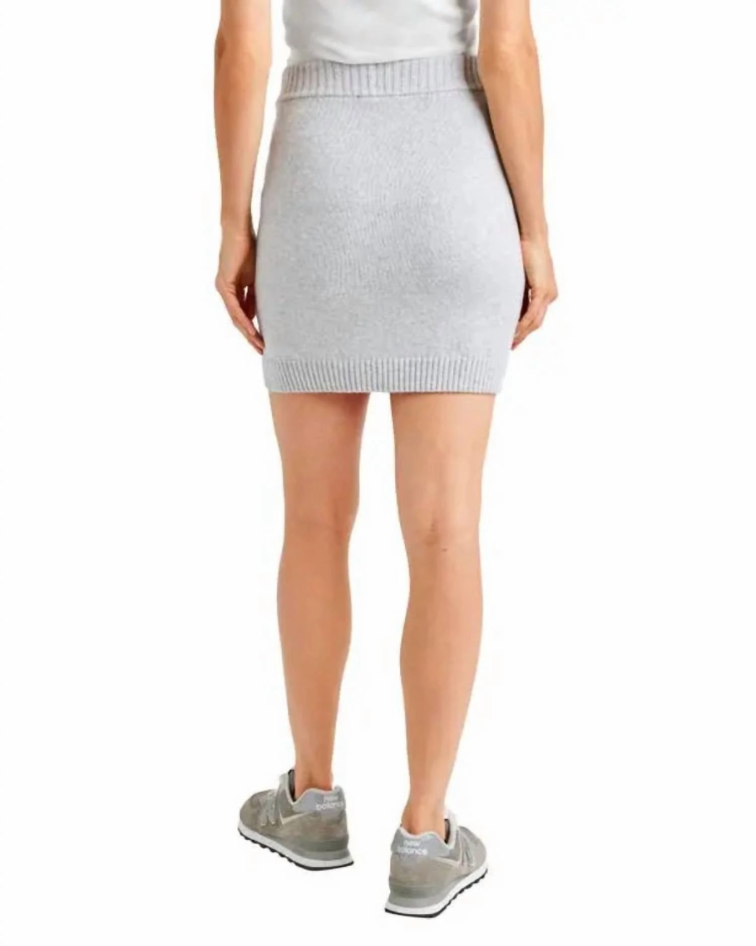 Sweater Skirt In Ice Heather Grey