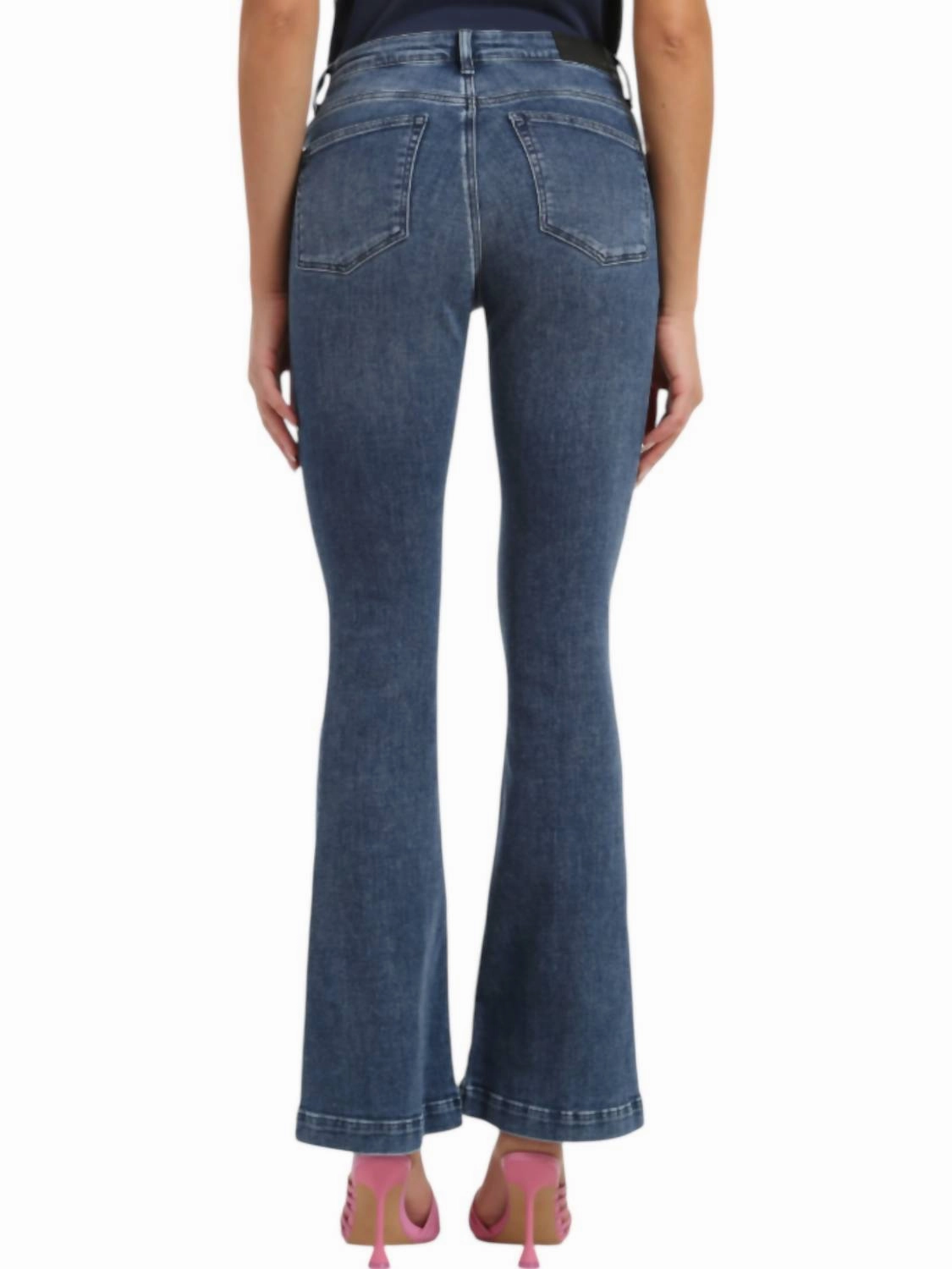 Sydney Flare Jeans In Mid Brushed Feather Blue