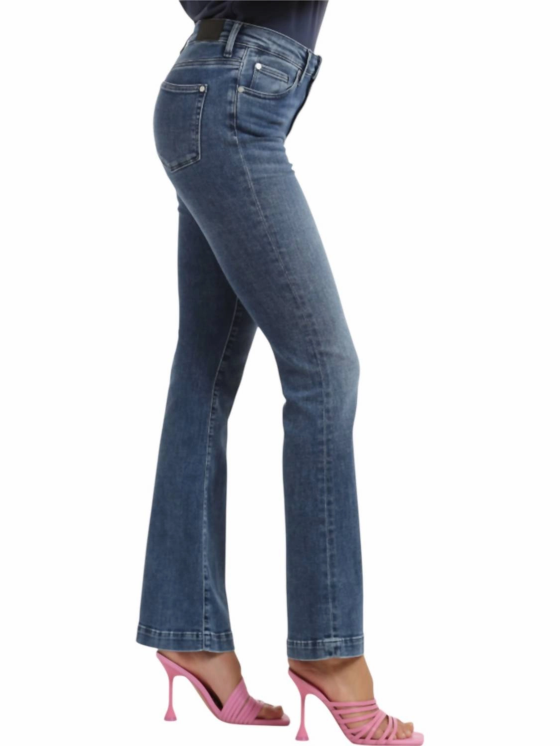 Sydney Flare Jeans In Mid Brushed Feather Blue