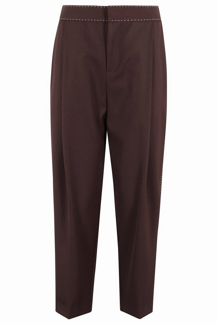 Tailored Pants With Contrast Stitching