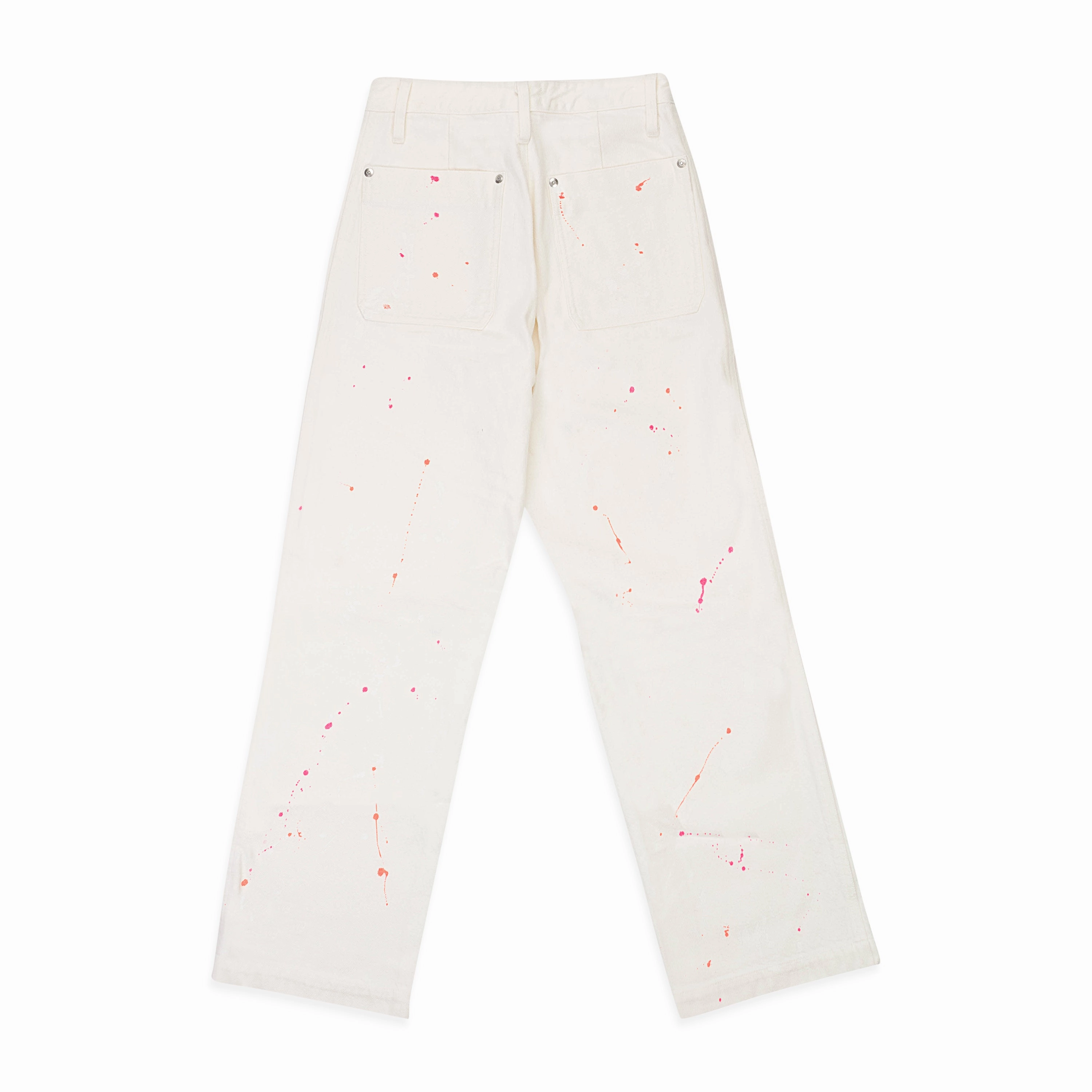 TANAKA WORK WHITE STRAIGHT JEANS