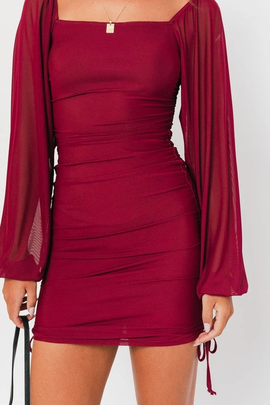 Tara Long Sleeve Mini Dress - Large