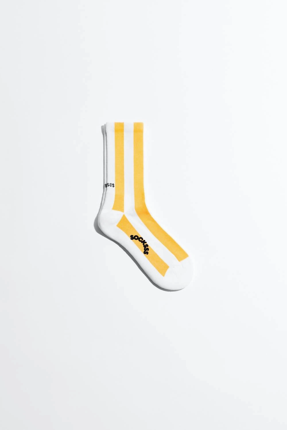 Tennis Stripes Sunbeam Socks In White/yellow