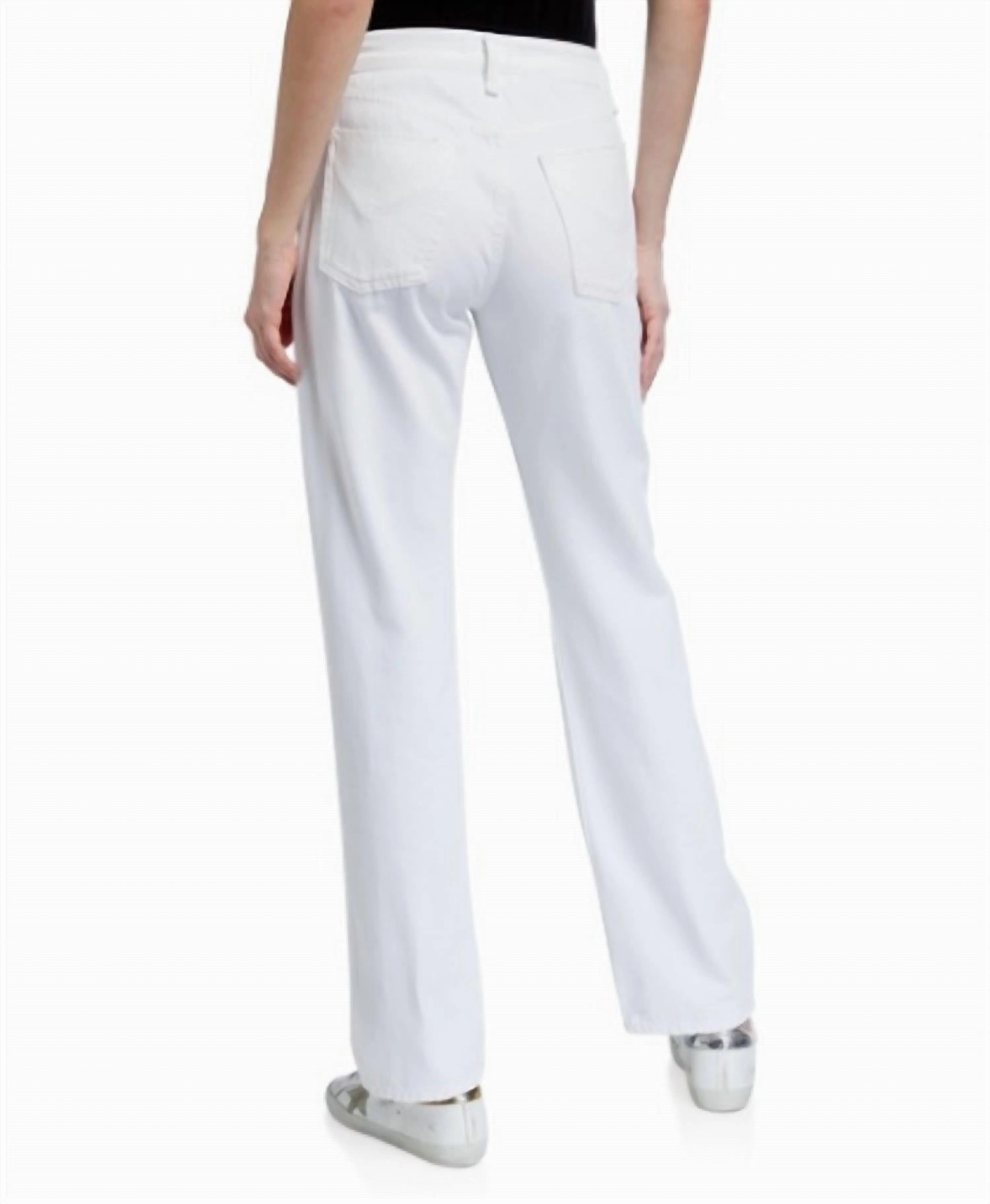 Thalia 90's Loose Fit Ankle With Rolled Hem Jean In White