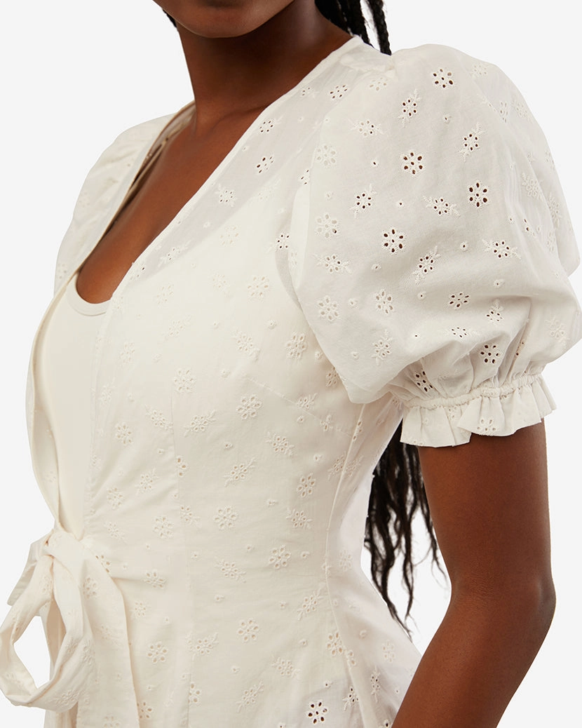 Tie Front Eyelet Mini Dress