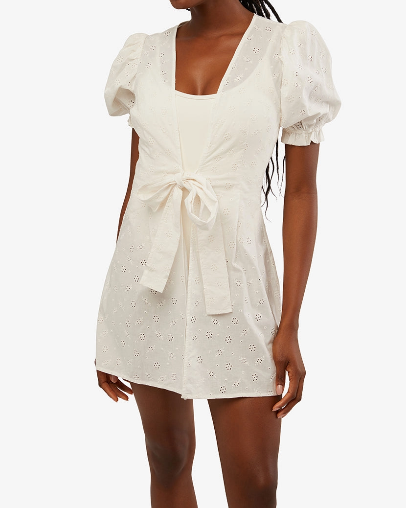 Tie Front Eyelet Mini Dress