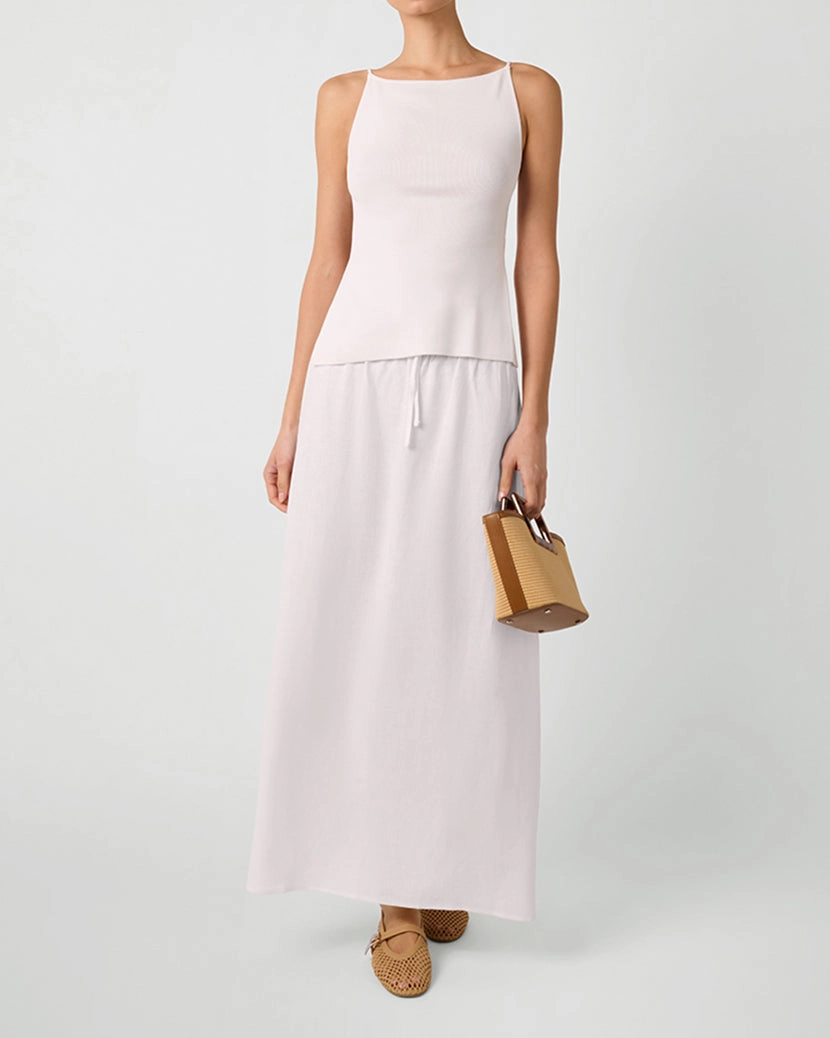 Tie Waist Linen Skirt
