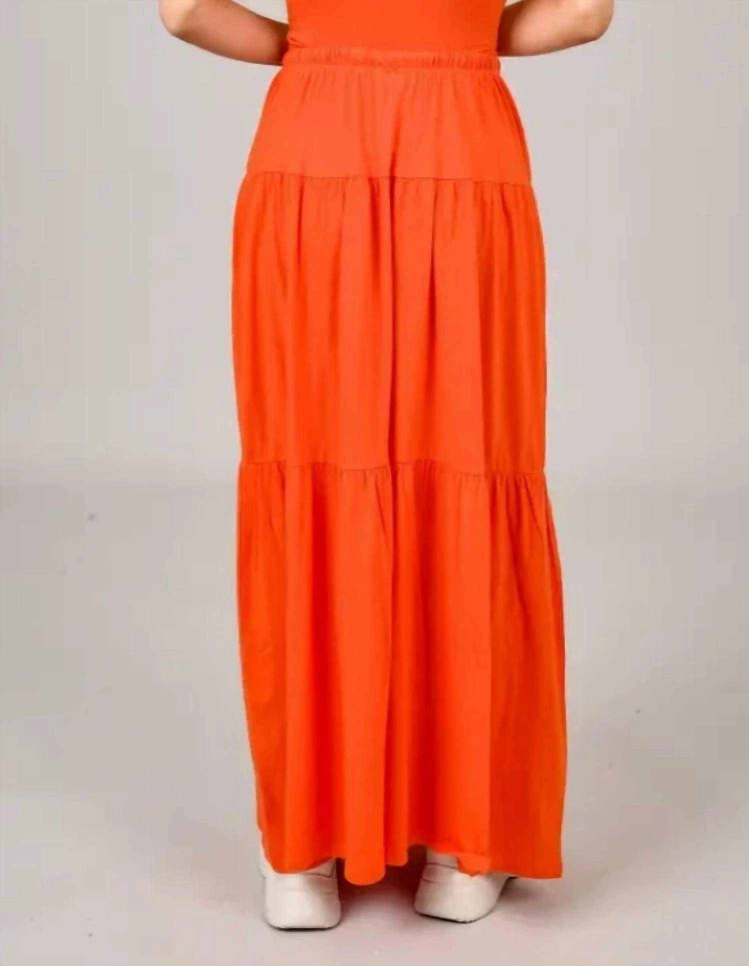 Tierry Tie Front Skirt In Orange