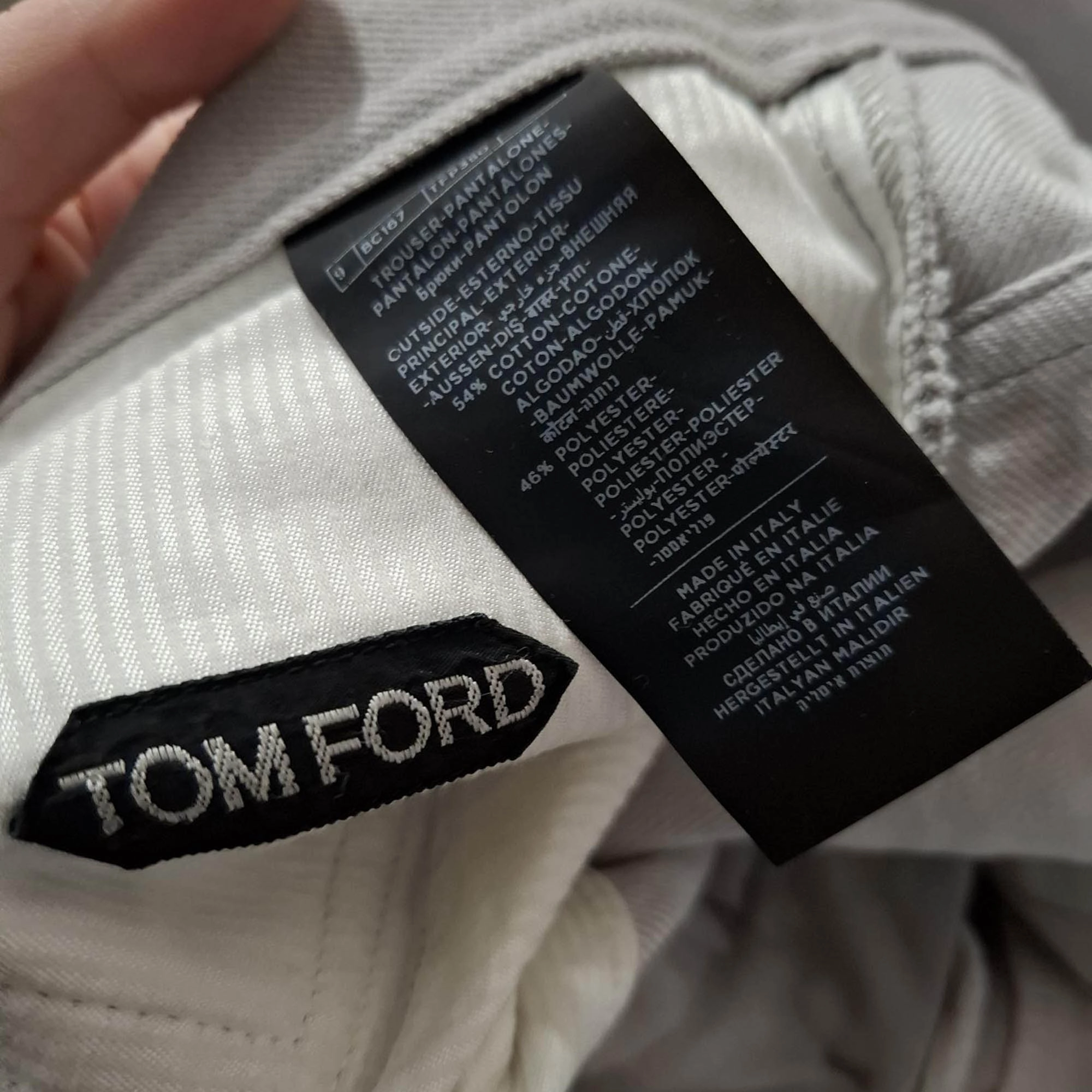 Tom Ford Mid-Waist Straight-Leg Jeans in White Cotton Denim
