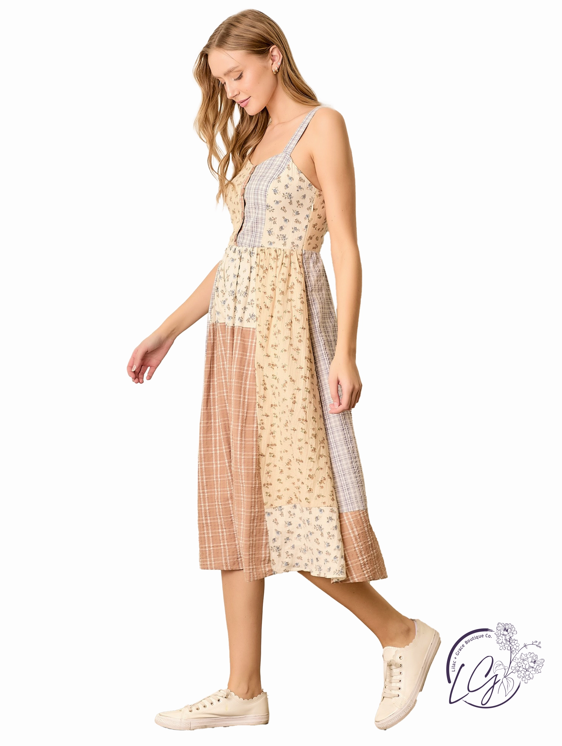 Tones In The Air Collage Dress
