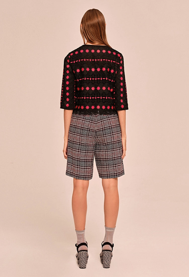 Totem lace round neck short lace Jacket