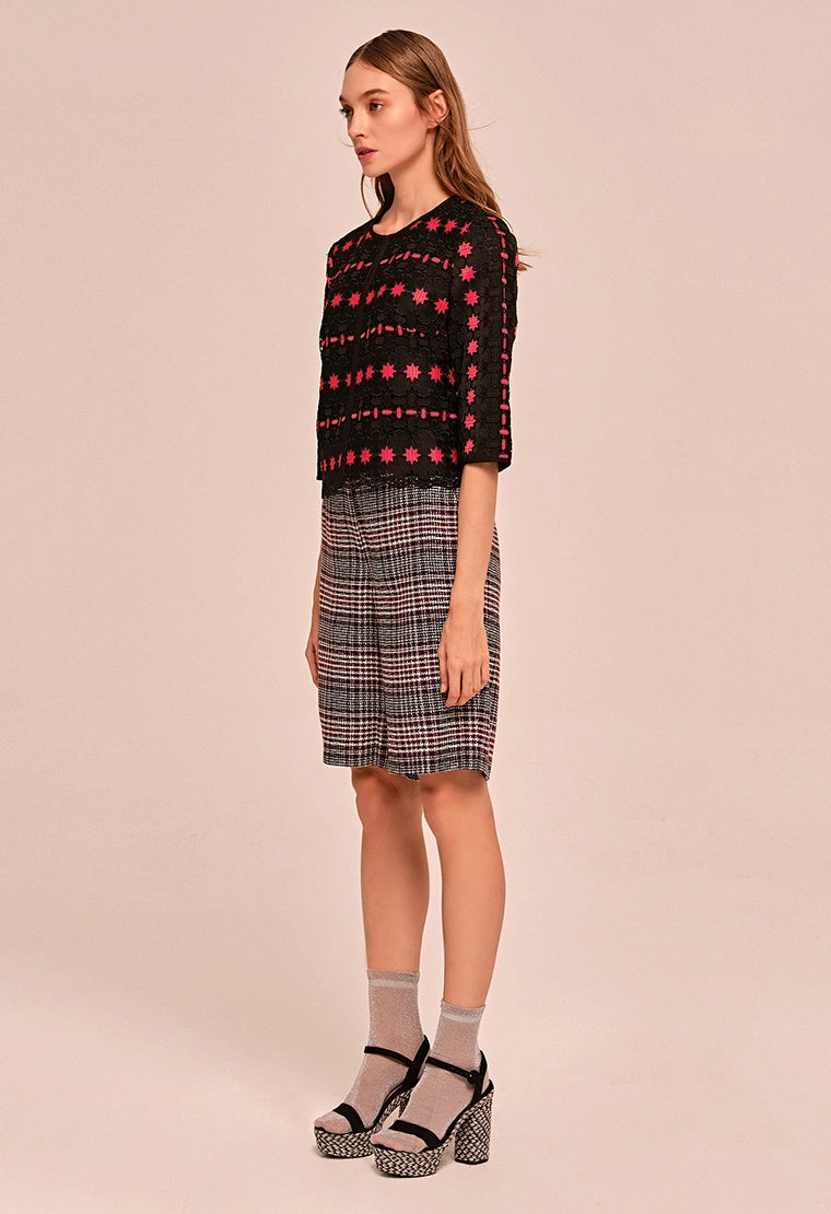 Totem lace round neck short lace Jacket