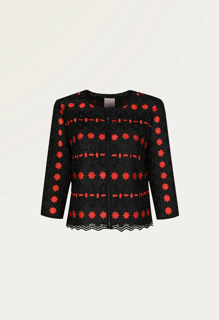 Totem lace round neck short lace Jacket