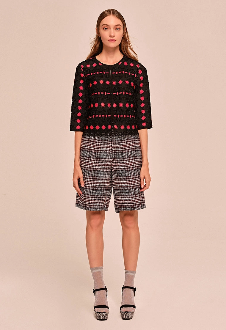 Totem lace round neck short lace Jacket