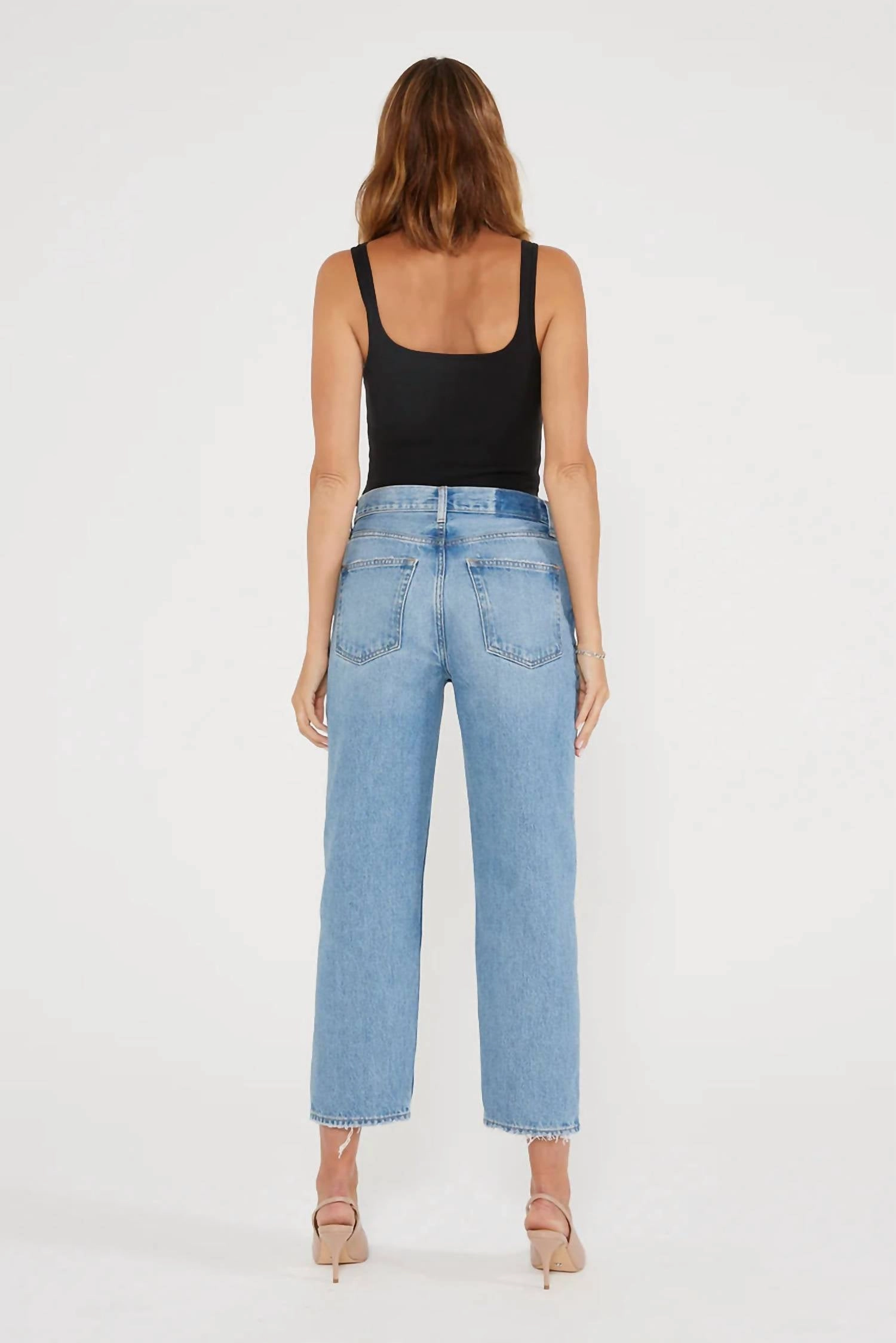 Tyler Straight Crop Jeans In Sea Wall