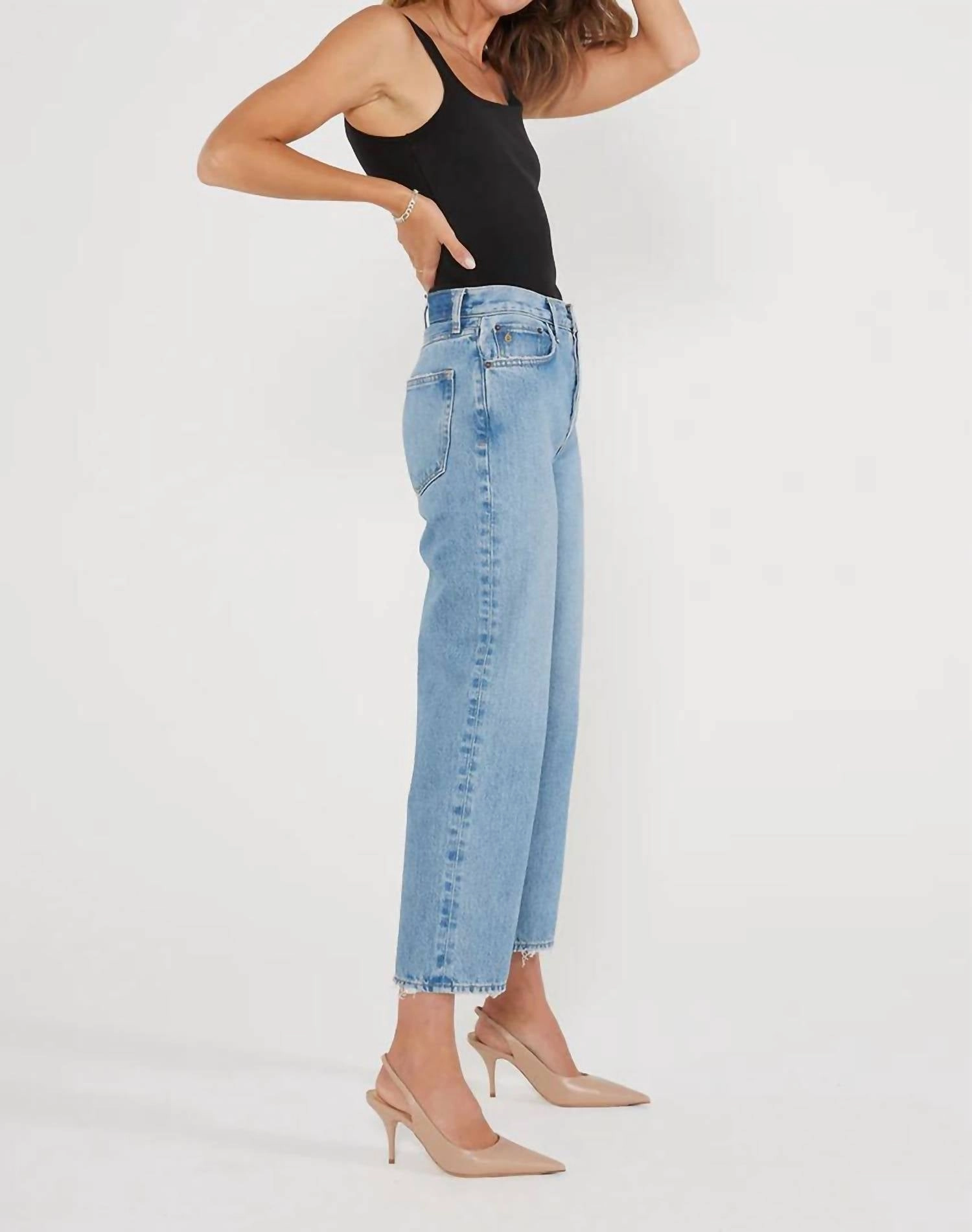 Tyler Straight Crop Jeans In Sea Wall