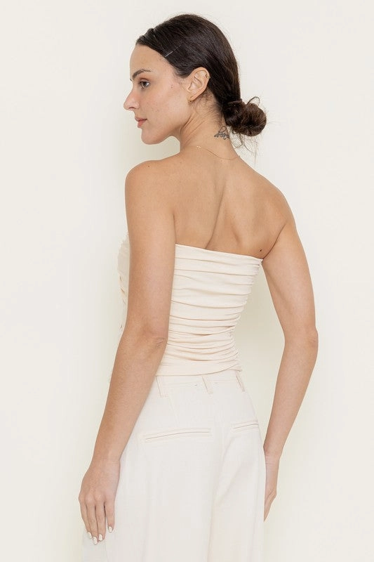 Under The Seashell Buckle Strapless Tube Top