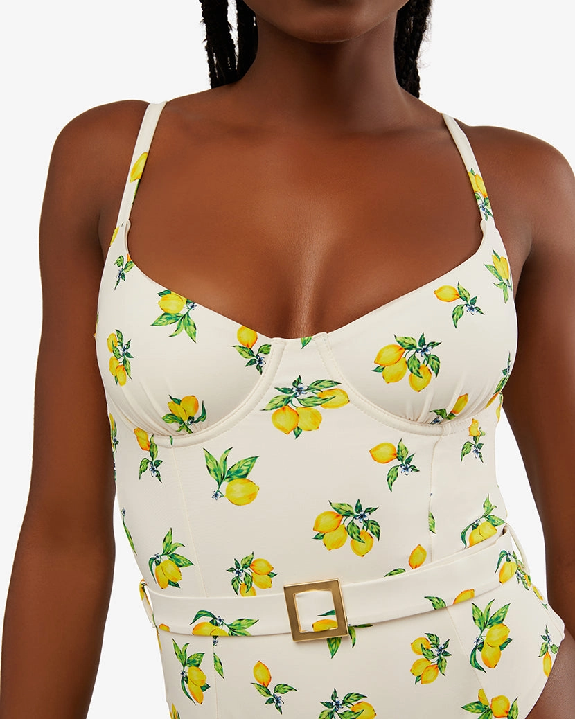 Underwire Ditsy Lemons One Piece