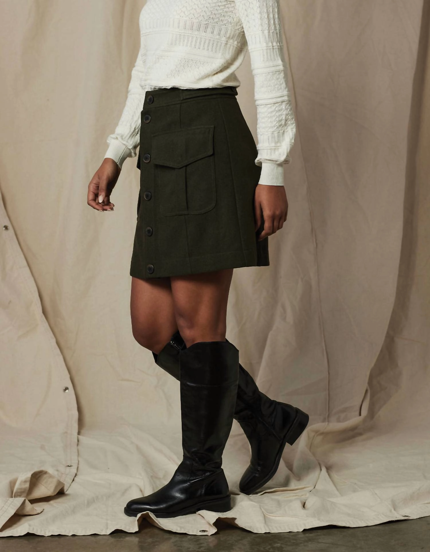 Utility Mini Skirt In Green