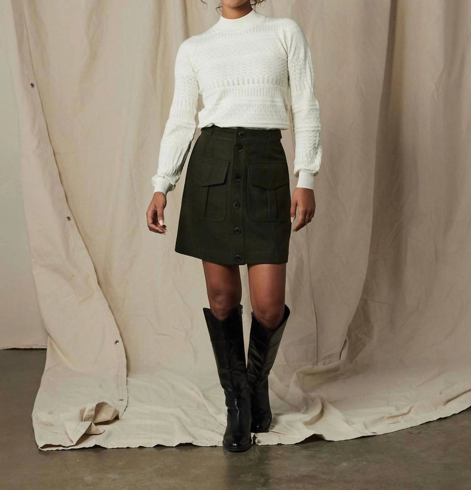 Utility Mini Skirt In Green