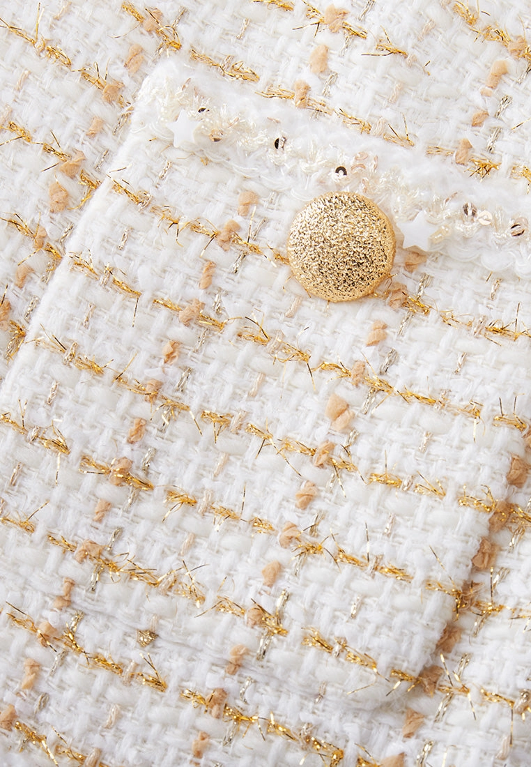 V-neck Lurex Checked Jacket