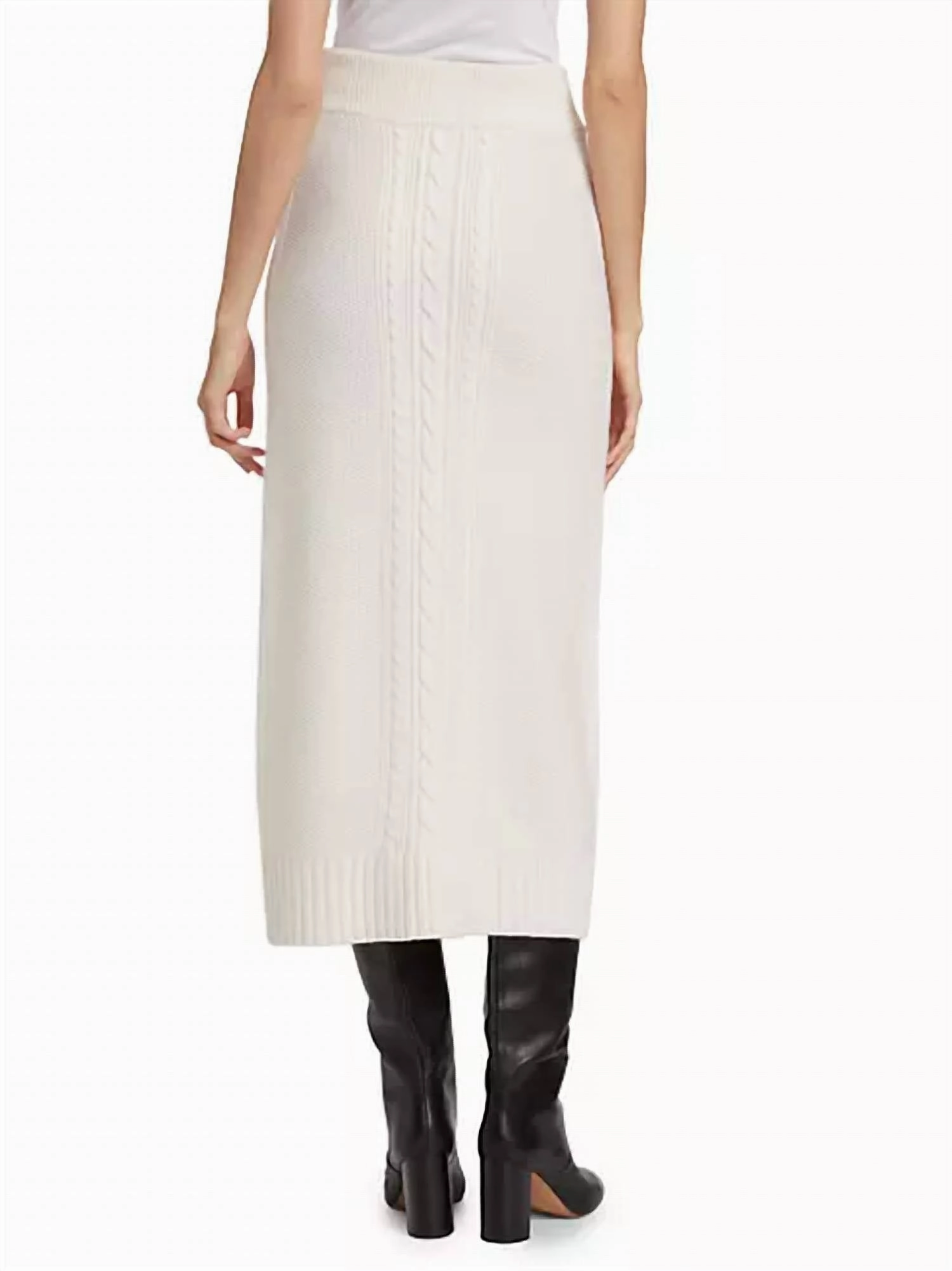 Valentin Cable Knit Skirt In Blanc
