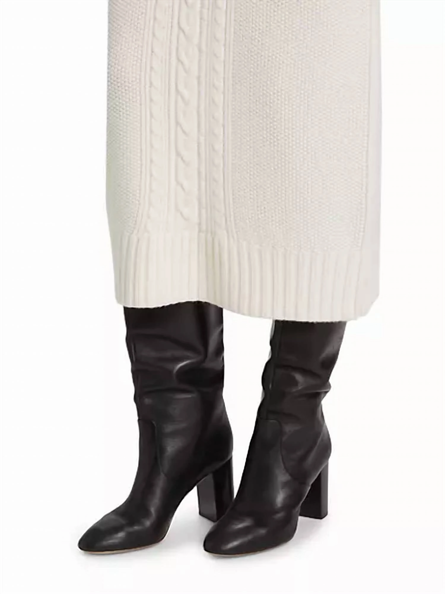 Valentin Cable Knit Skirt In Blanc
