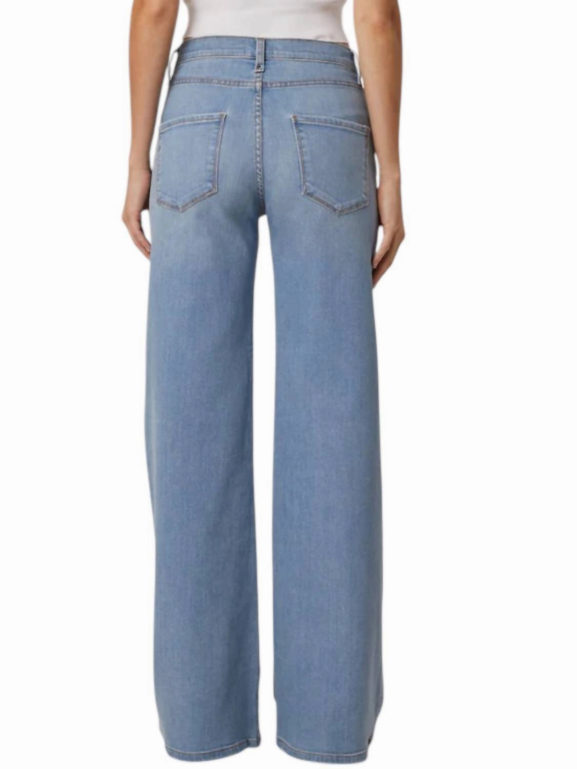 Valentino High Rise Wide Leg Jeans In Light Mayfair