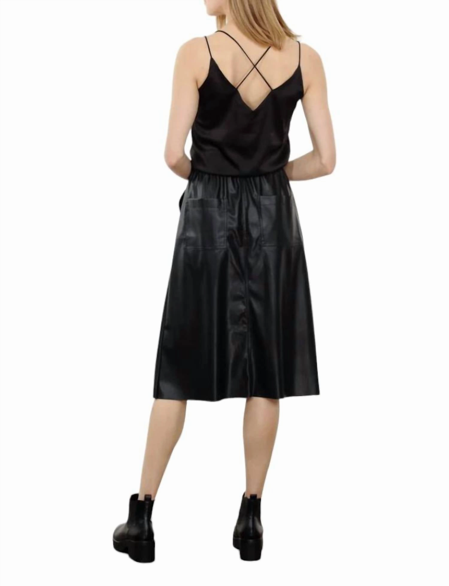 Vegan Leather Skirt In Black