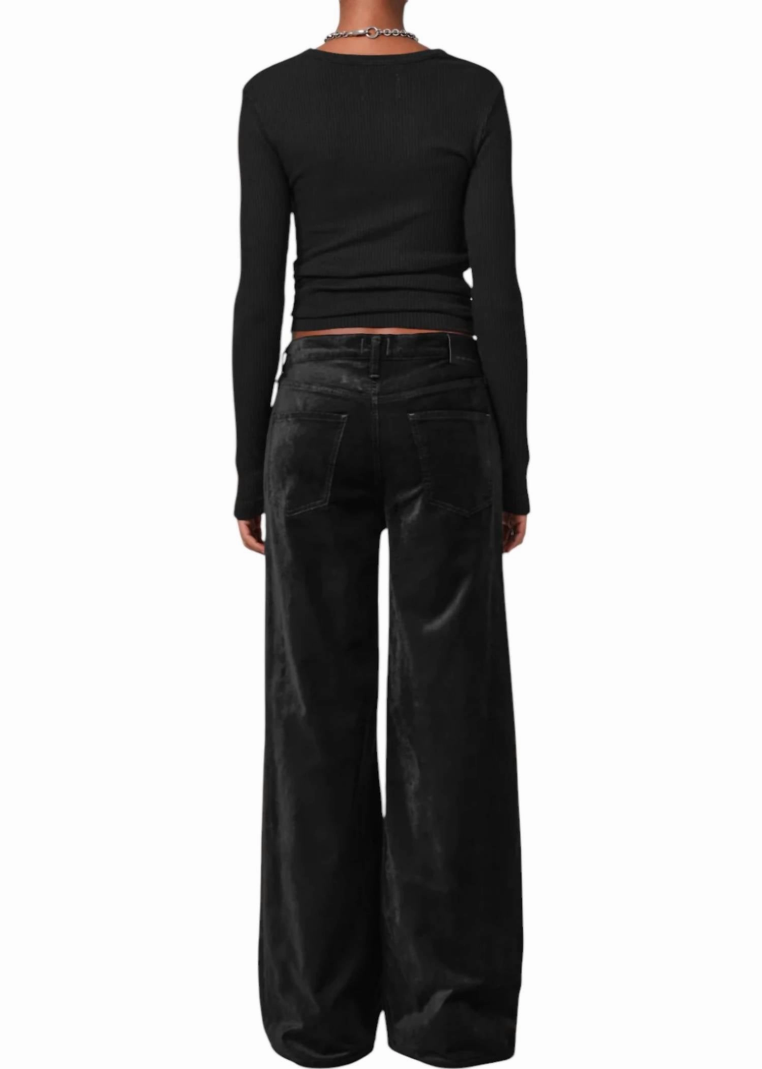 Velvet Mid Rise Baggy Loli Jeans In Black
