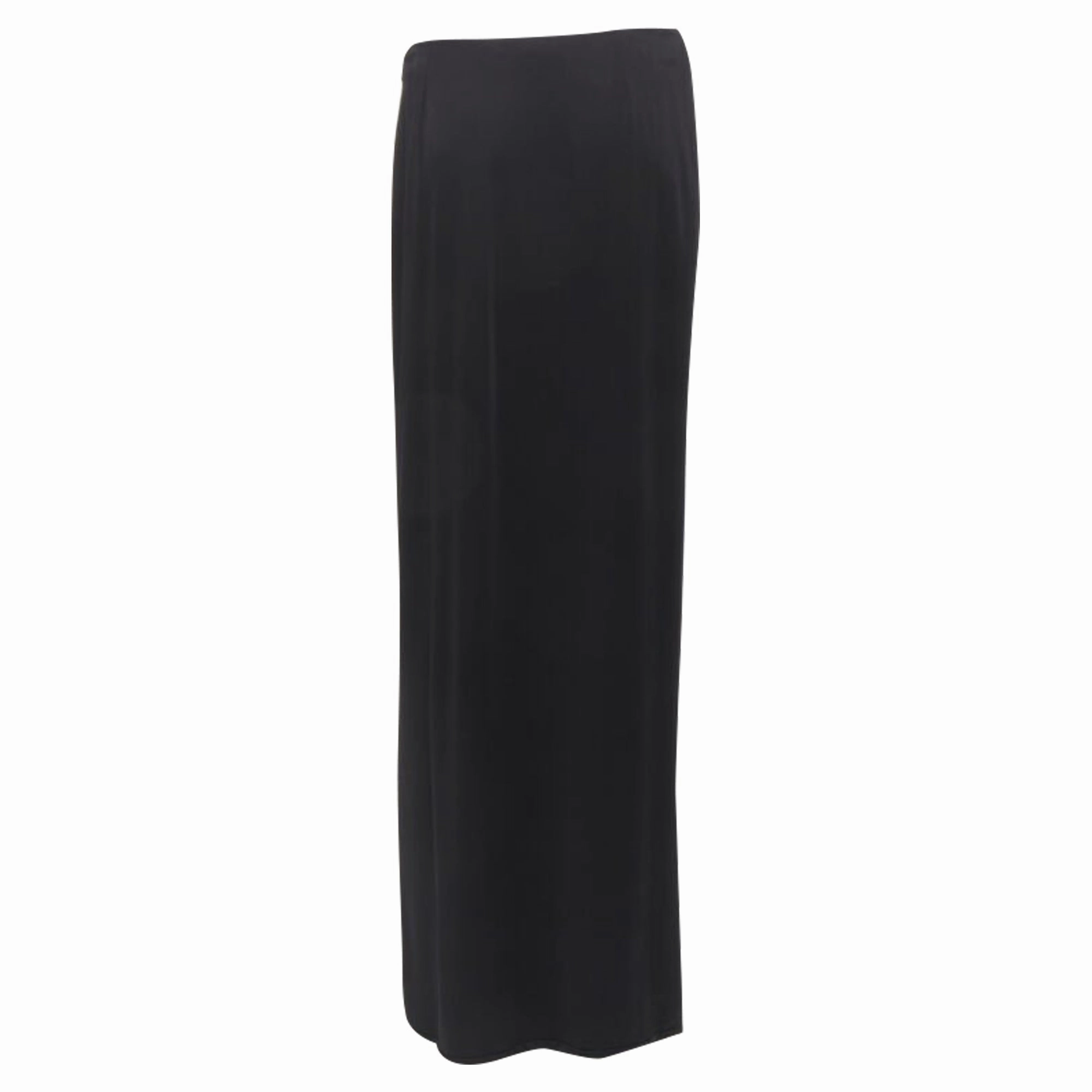 Versace Medusa safety pin viscose high slit skirt
