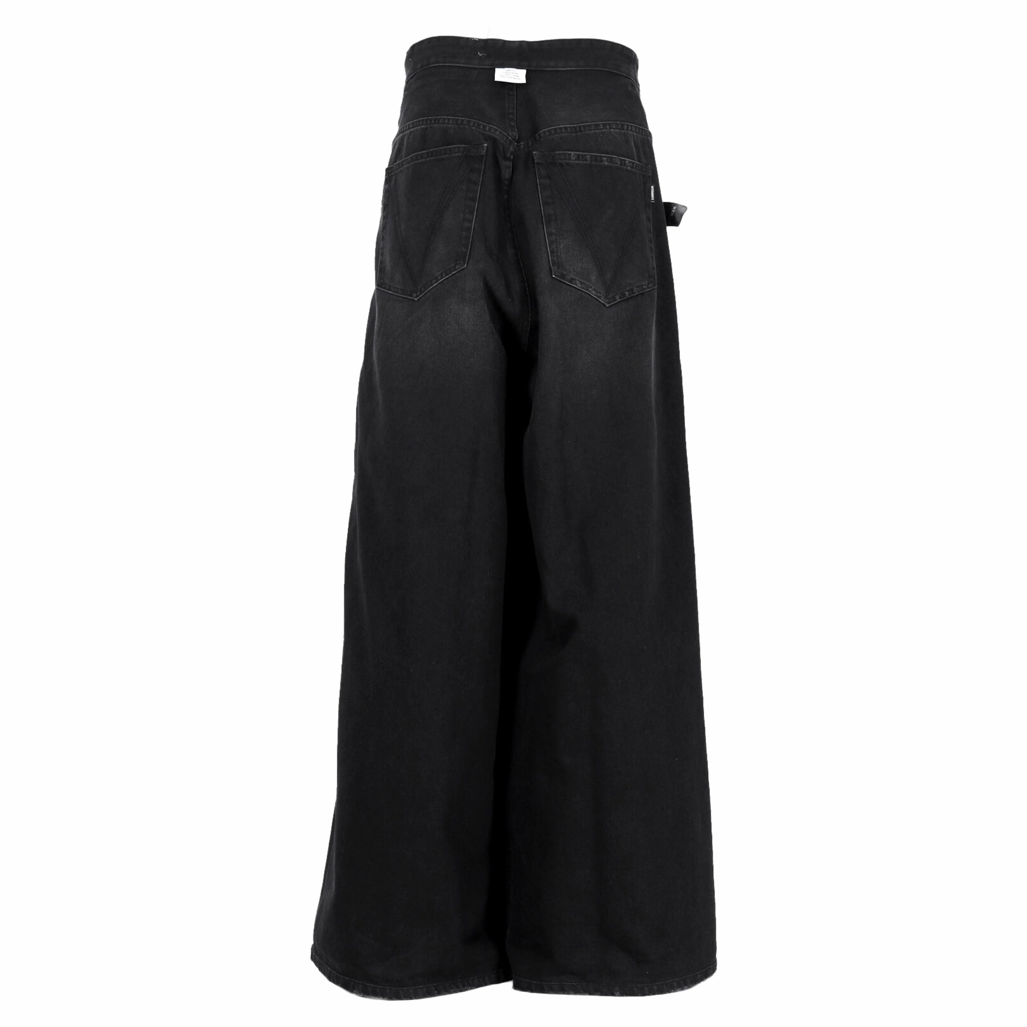 Vetements Ultra Wide Leg Jeans in Black Cotton Denim