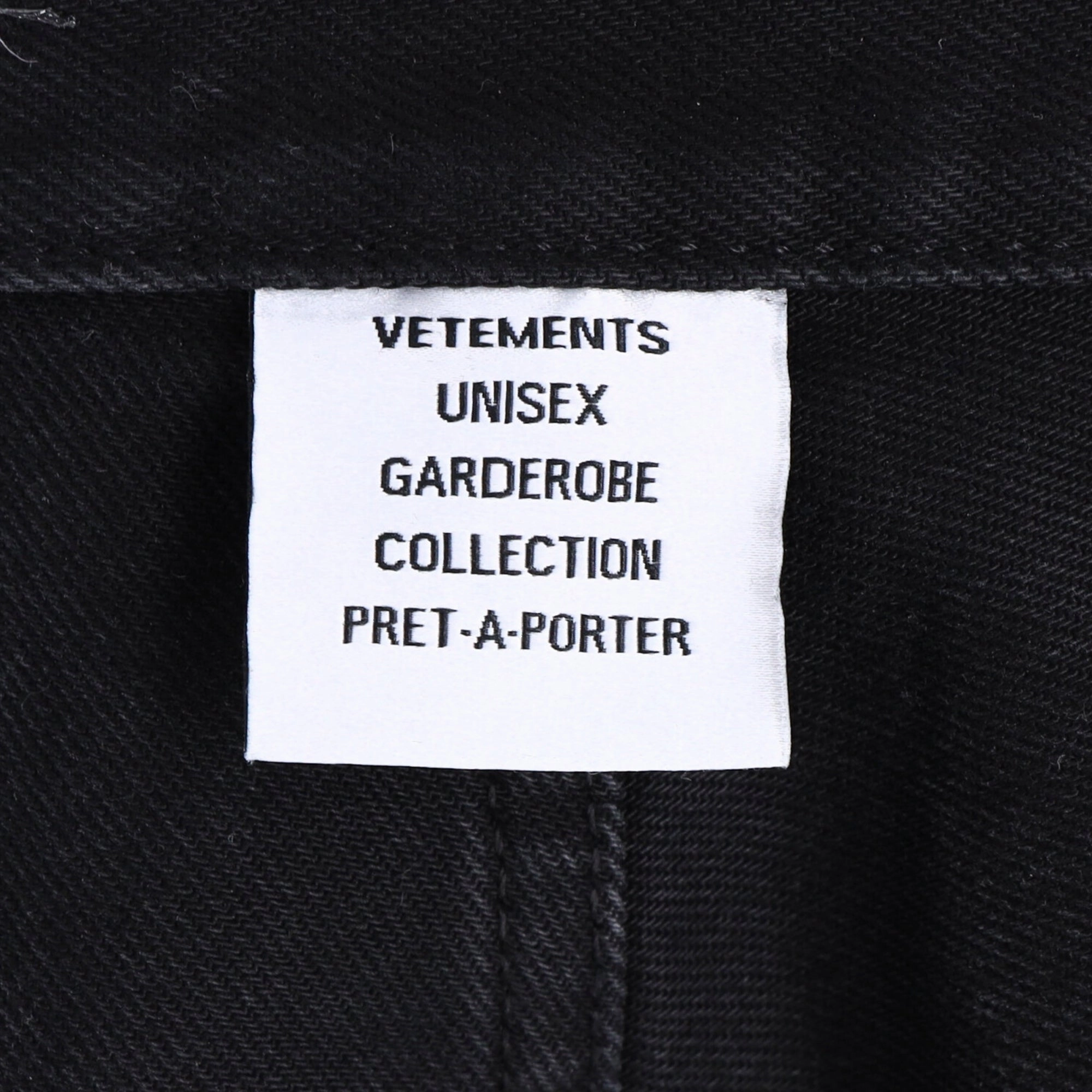 Vetements Ultra Wide Leg Jeans in Black Cotton Denim