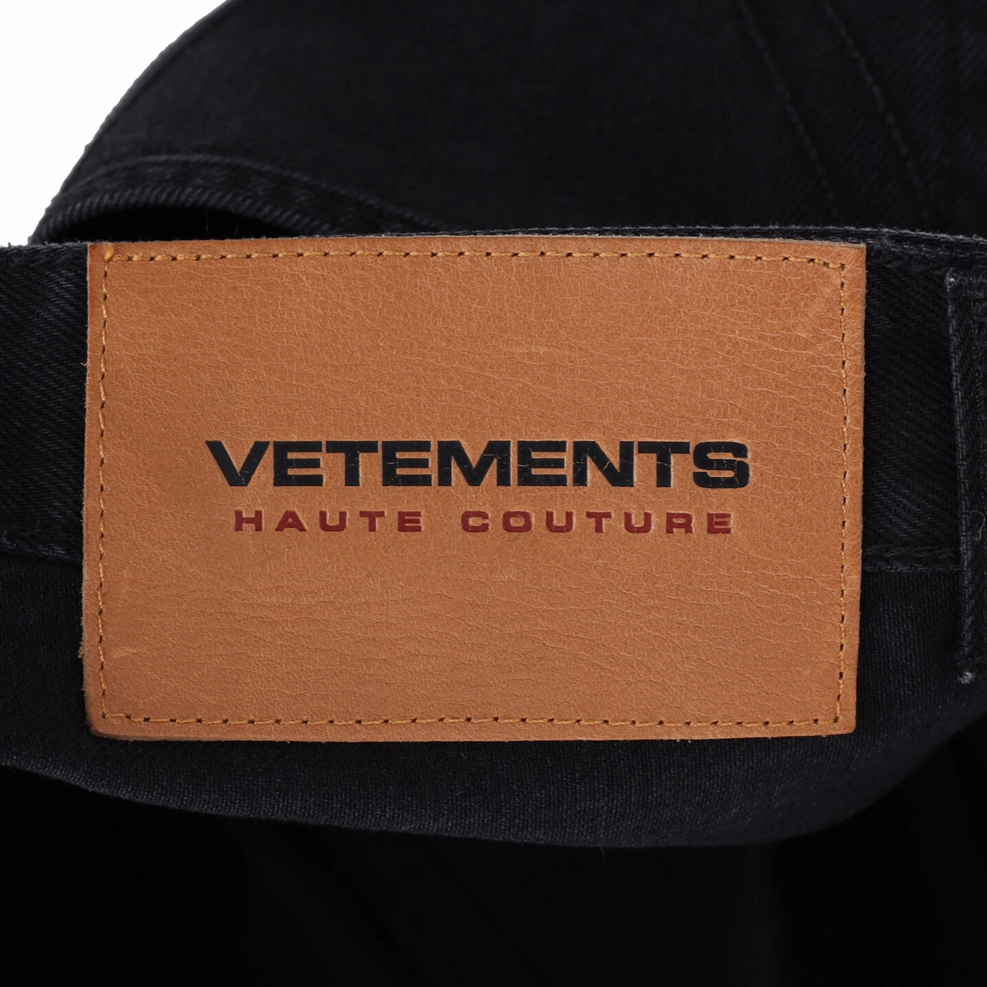 Vetements Ultra Wide Leg Jeans in Black Cotton Denim