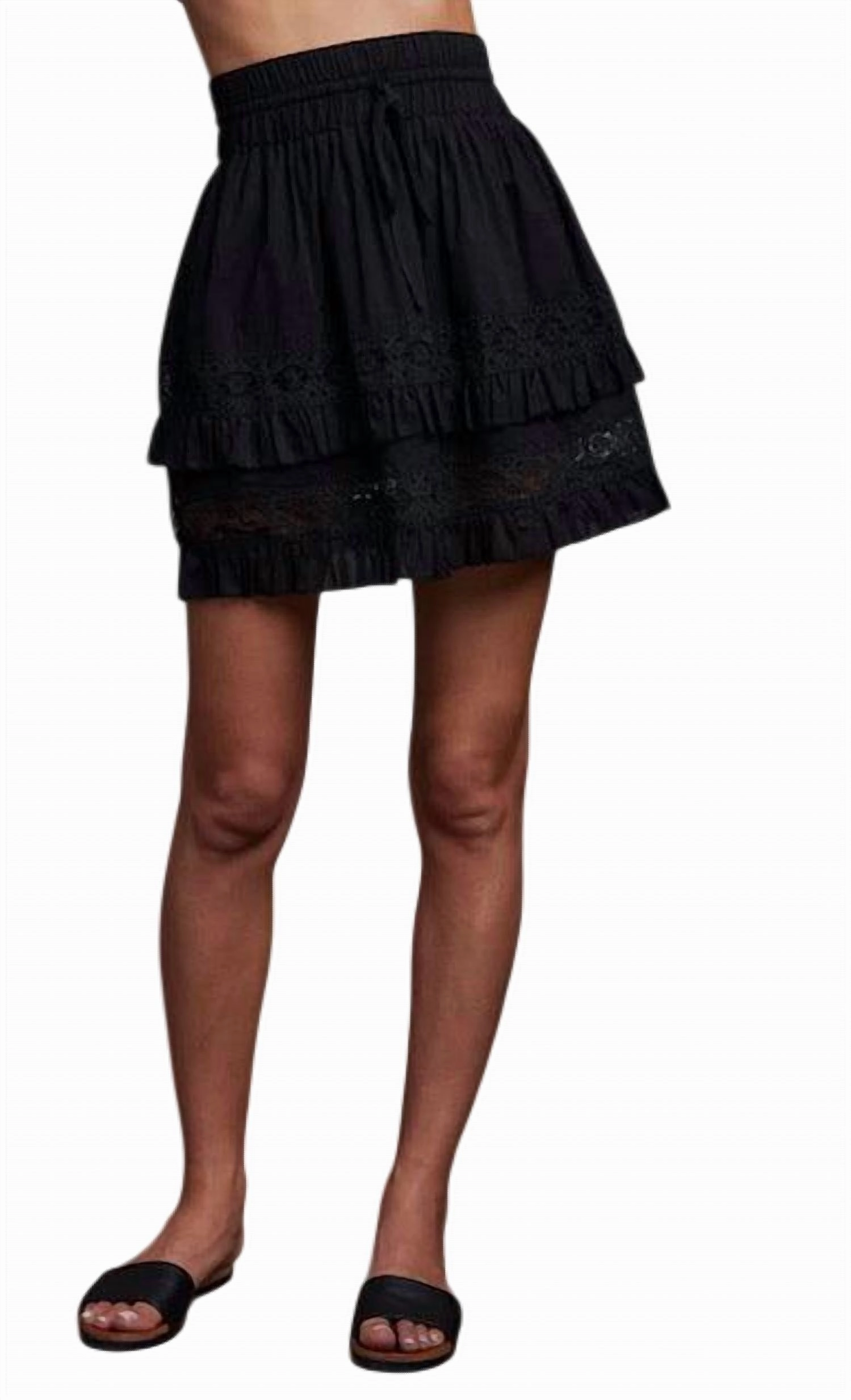 Vianna Lace Skirt In Black