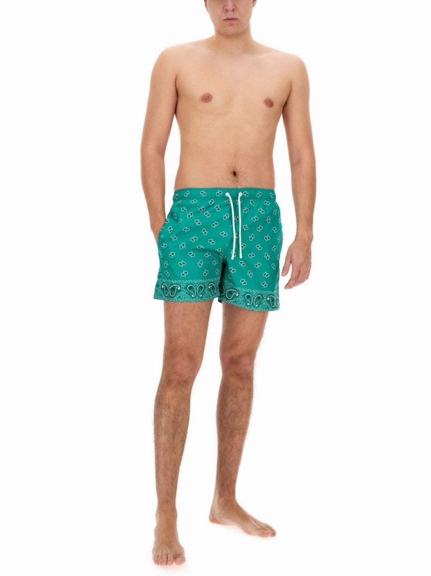Vibrant Patterned Swimsuit With Adjustable Drawstring Waistband