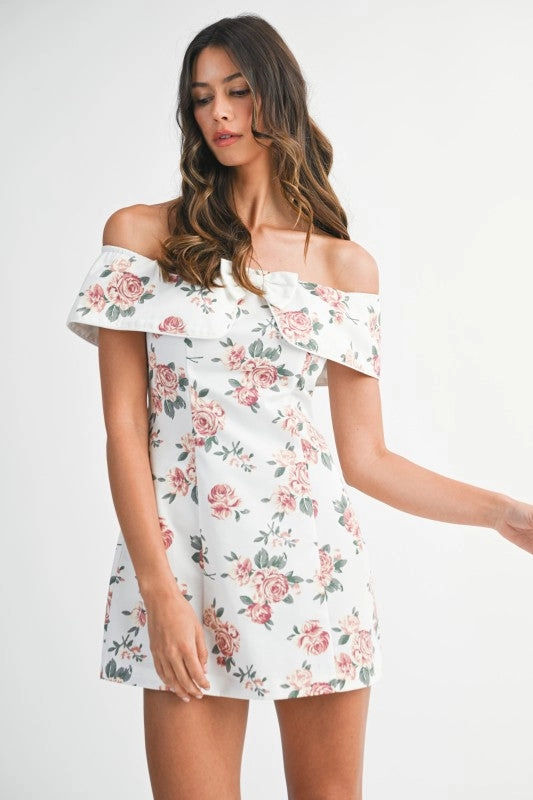 Villa Rosette Foldover Mini Dress