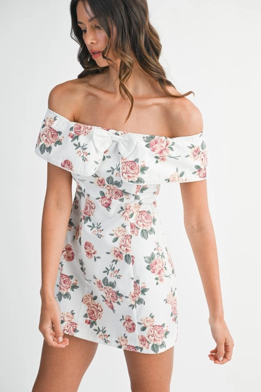 Villa Rosette Foldover Mini Dress