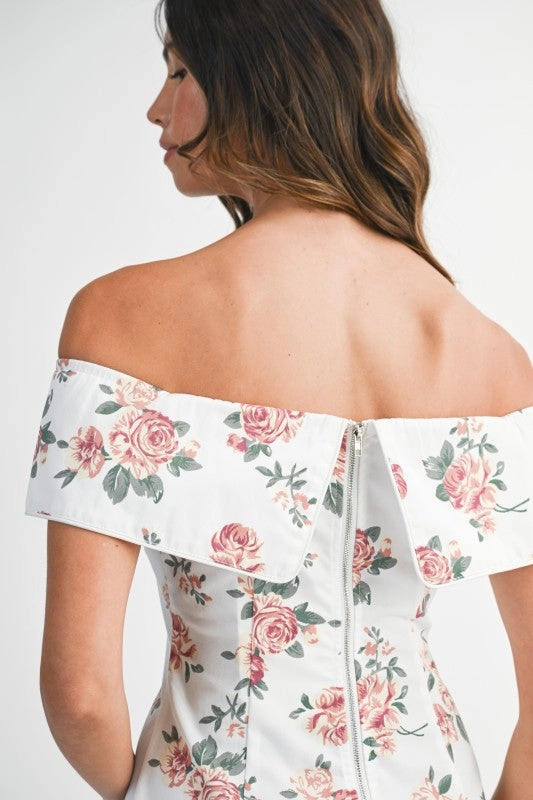 Villa Rosette Foldover Mini Dress