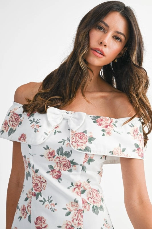 Villa Rosette Foldover Mini Dress