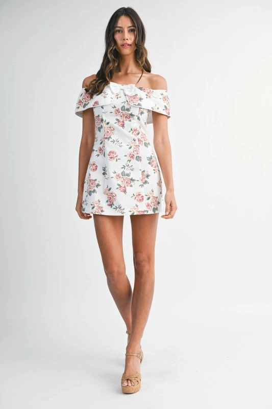 Villa Rosette Foldover Mini Dress