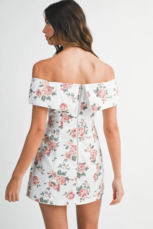 Villa Rosette Foldover Mini Dress