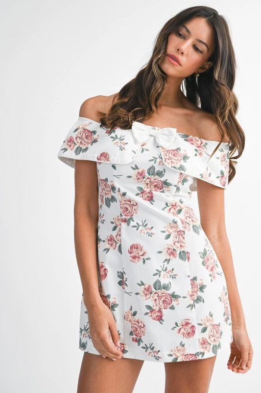 Villa Rosette Foldover Mini Dress