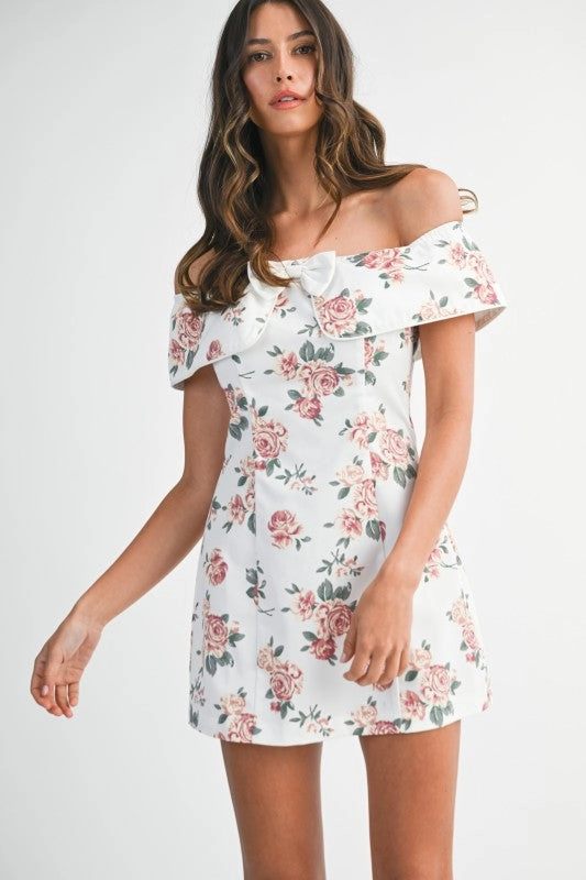 Villa Rosette Foldover Mini Dress