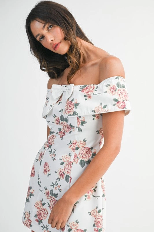 Villa Rosette Foldover Mini Dress