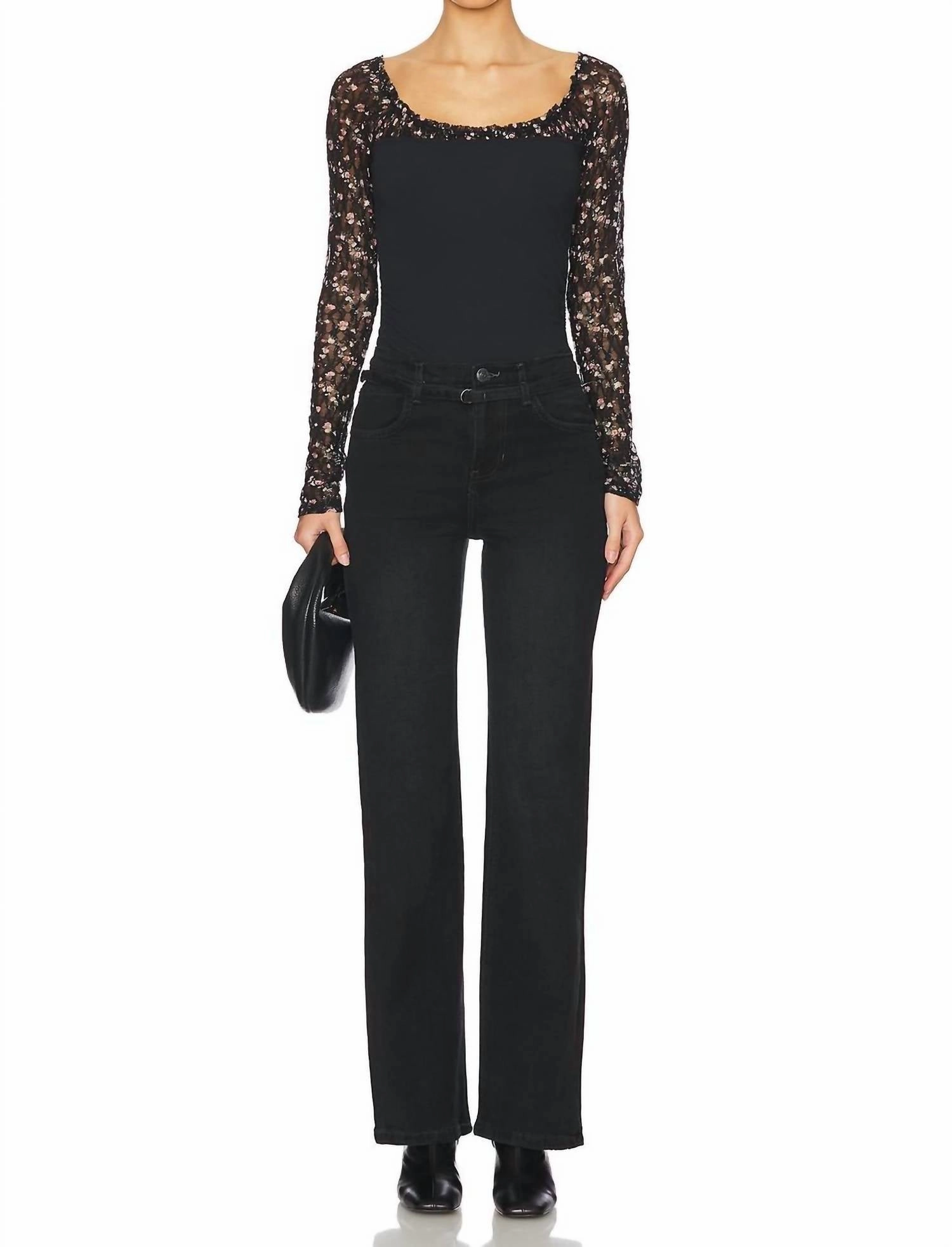 We The Free Sabine Slim A-Line Jeans In Black