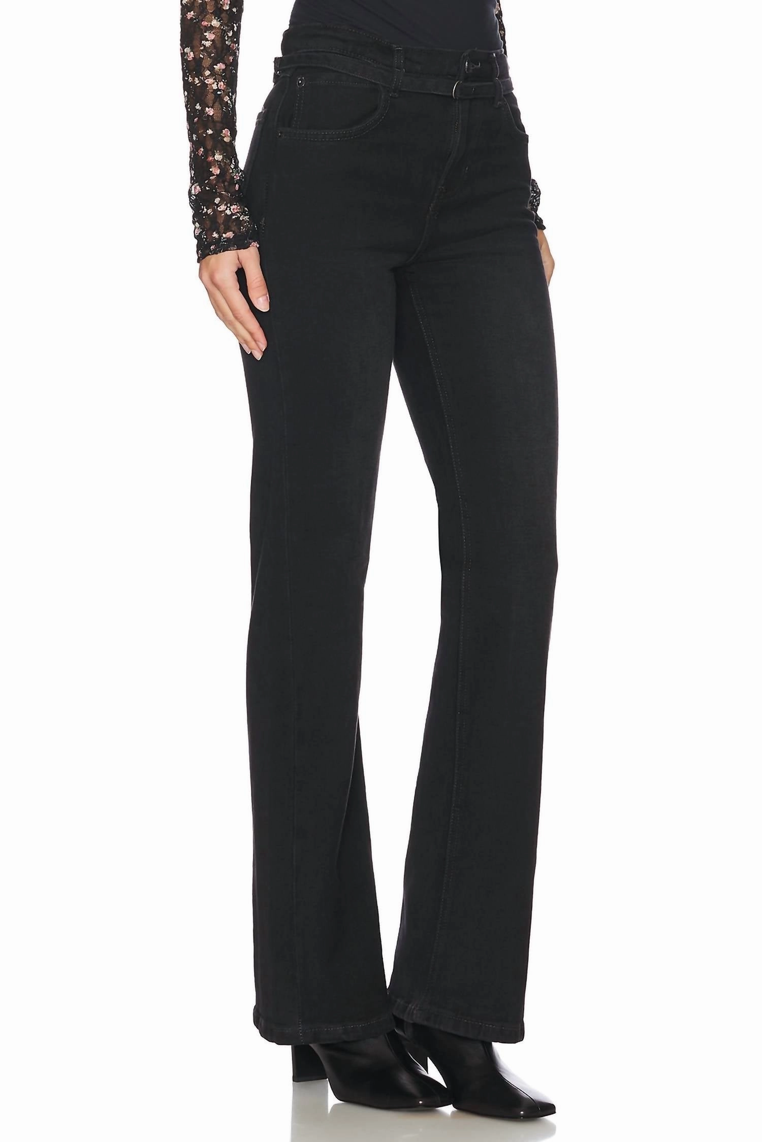 We The Free Sabine Slim A-Line Jeans In Black
